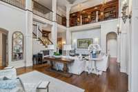 Upstairs library and a special hidden speaker system, built into the walls!