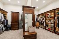 Enormous custom closet with built in dressers, shelving and drawers