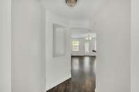 Welcoming foyer with a special nook! Fresh paint throughout the entire home creates a clean but warm feel to your home