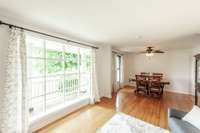 Plenty of space to entertain guests leading into a formal dining area