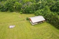 Shed for storage across the creek