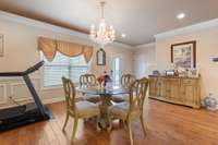 Your eat in area features wainscoting, crown molding, a double window, recessed lighting & tile floors. 532 Johnstown Dr. Smyrna, TN 37167