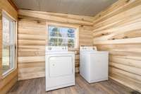 9 x 9 Laundry Room finished out with Poplar - Shelving for Storage and Folding Clothes