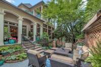 There is an additional outdoor seating area with a new retractable awning.