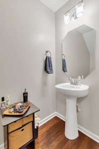 Powder Room on main level for your guests, coat closet next to it near the front door