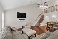 One of the best upgrades in the home, featuring open stairwell and loft area with attractive balusters