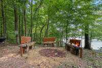 Sitting area by the lake.