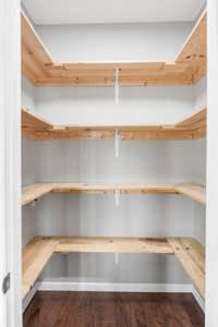 Walk in pantry just to the side of the kitchen.