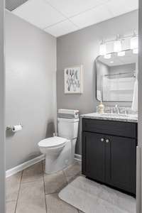 Lower-level bathroom