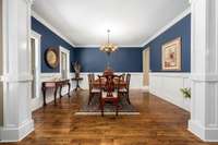 Stunning trim and stately columns.