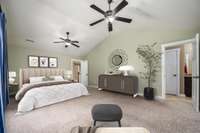 Virtually staged Bedroom 3 photo