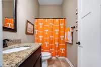 The full bath in the basement.