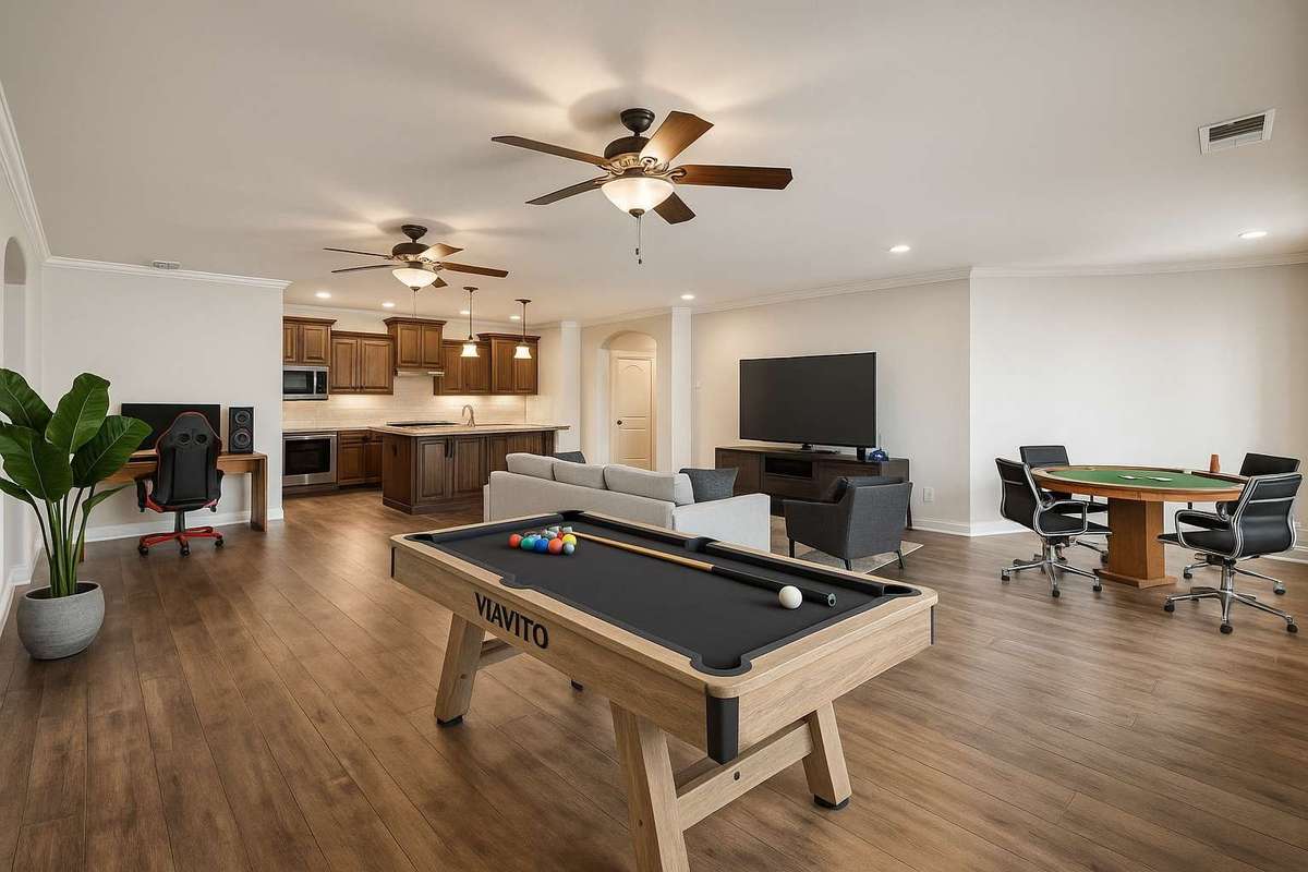 Basement Gathering Room/Den Virtually Staged