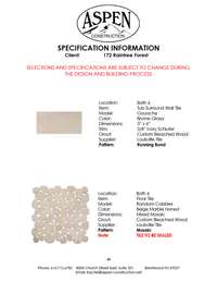 Selections for Home under construction. Check PDF attachment for full selections.