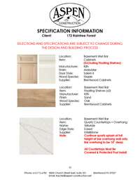 Selections for Home under construction. Check PDF attachment for full selections.