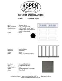 Selections for Home under construction. Check PDF attachment for full selections.