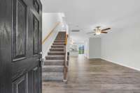 Water resistant laminate in living, dining and kitchen