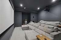 Relax with family and friends in the cozy theater room