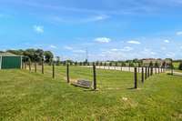 There are 2 1/2 fenced in acres for the horses and arena