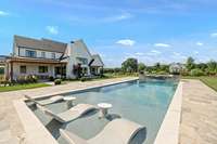 Spend a warm afternoon lounging in the saltwater pool