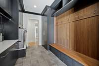 Tile flooring leads you from the outside into the main floor of the home
