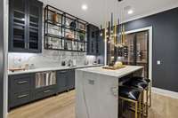 dishwasher and plenty of storage--bar seating