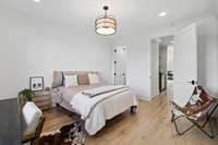 Leaving bedroom #5 you enter the hallway with coffee bar --headed into the bonus room space