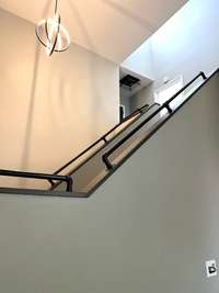 Modern handrails on steps
