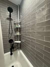 Bedroom#2 Bath with tile surround on tub/shower combo