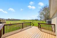 Large deck with wheelchair access and some amazing farmland views!