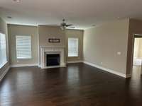 Main living room with gas fire place
