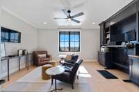 A second office on the second floor, with dual closets, bulti-ins with an adjustable desk.  This room can easily transform into a 5th bedroom!