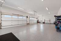 Over-sized 4 vehicle garage in width and length!