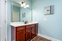 One of two double vanities