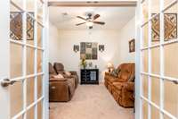 French Doors to the Flex Room to the right of the entryway