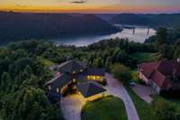 Sunset views of Sligo Bridge, Center Hill Lake, & the beautiful Tennessee hills.