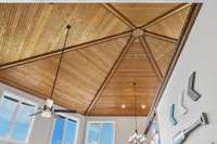 This ceiling is the focal point of the home!