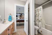 Jack and Jill full en-suite bath to the third bedroom and game room.