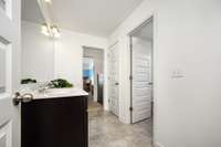 Jack n Jill bath between bedrooms two and three.  The shower area is to the right.