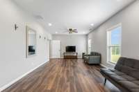 This could be used as another bedroom or a large rec room... currently being used as a groom preparation room... so many memories begin here.