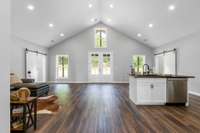 This space is so welcoming and inviting. Filled with natural lighting and soaring ceilings.