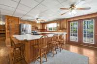 Basement area kitchen.