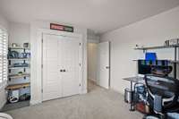 2nd floor Bedroom #4 closet and added custom wood shelving in nook