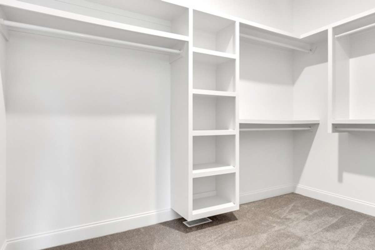 Large custom closet for owner's convenience.