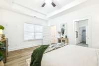 Love the neutral wall paint as it pairs with the floors... very easy to personalize & make it your own!