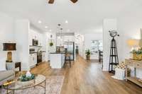 9' ceilings with the main floor boasting a beautiful Luxury Vinyl Plank!