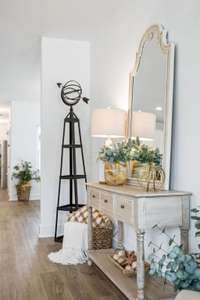 Behind the mirror is your cable & electric outlets....ready for your wall-mount TV!