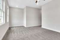 Owner's retreat has a perfect nook for a cozy reading area, an entertainment center or even custom built books shelves.