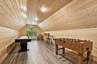 The perfect finished "Man Cave" upstairs in the detached shop.