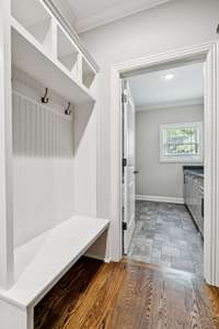 Your mud room, off the garage.